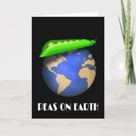 Cartão De Festividades Ervilhas na Terra - Paz Engraçada na Terra