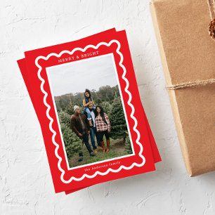 Cartão De Festividades Escala Simples Vermelha e Branca