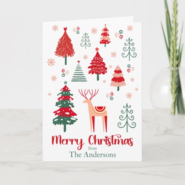 Cartão De Festividades Escandinavo Uma Foto Festiva Natal (Frente)