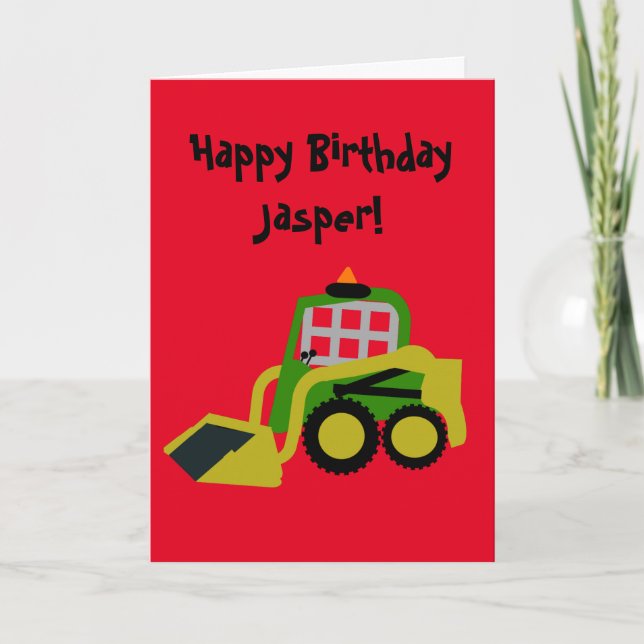 Cartão De Festividades Escavador Bobcat (Frente)