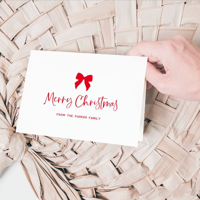 Cartão De Festividades Escolher qualquer Arco de cor | Red Merry Christma (Criador carregado)