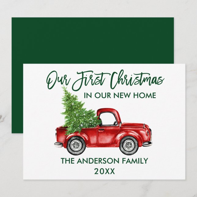 Cartão De Festividades Escoteiro de Escova Primeiro Natal Novo Caminhão V (Frente/Verso)