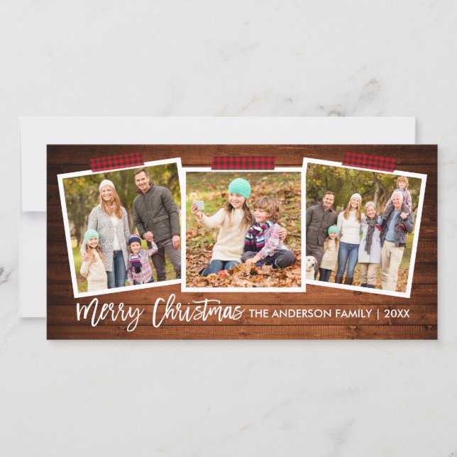 Cartão De Festividades Escova-Escova Fita de Artesanato de Madeira Fita d (Frente)