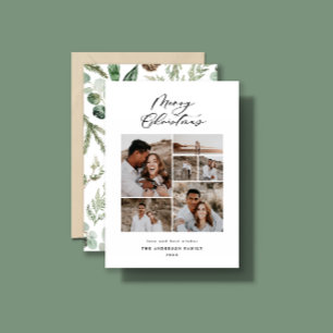 Cartão De Festividades Escrita elegante de Natal com fotografia mínima m