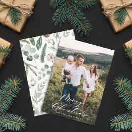 Cartão De Festividades Escrita elegante de Natal com mínimo de 1 fotograf