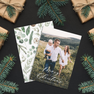 Cartão De Festividades Escrita elegante de Natal com mínimo de 1 fotograf