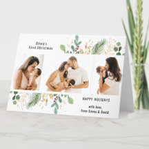 Escrita Moderna Dourada Greenery Bebê Primeiro Nat