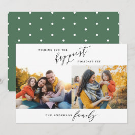 Cartão De Festividades Escrito de Natal com fotos mínimas modernas