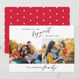 Cartão De Festividades Escrito de Natal com fotos mínimas modernas