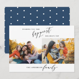 Cartão De Festividades Escrito de Natal com fotos mínimas modernas