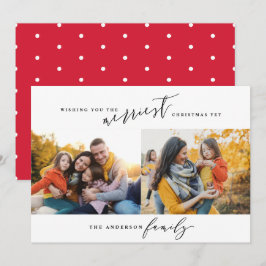 Cartão De Festividades Escrito de Natal com fotos mínimas modernas