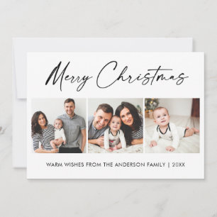 Cartão De Festividades Escrito em Tinta Moderna 3 Foto Natal