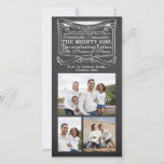 Cartão De Festividades Escritura Cristã de Natal Chalkboard<br><div class="desc">Bíblia de Natal Verse Cartão com fotos,  Isaiah 9:6... .
 ~Isaiah,  cinzas escuras de 9:6" e quadro negro com gráfico de texto branco,  faz uma adorável saudação de natal cristão casual. Todos os Designs Copyright © www.CuteComfy.com</div>