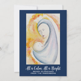 Cartão De Festividades Escritura da Bíblia de Natal Religioso Aquarela