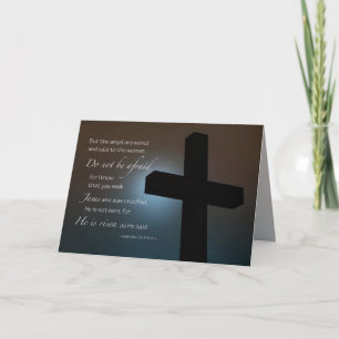 Cartão De Festividades Escritura - Ele é Risen Cross