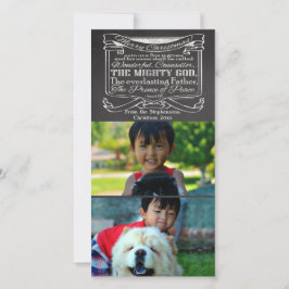 Cartão De Festividades Escritura em Chalkboard Christian Christmas 2 Pic