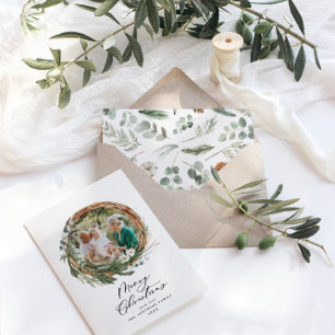 Cartão De Festividades Escuridão Botânica moderna - Escrita natalícia 1