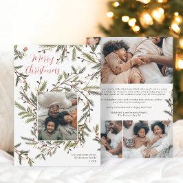 Cartão De Festividades Escuridão moderna da família de Natal verde 4 foto