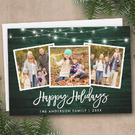 Cartão De Festividades Escuro de pincel acende madeira verde russa 3 foto