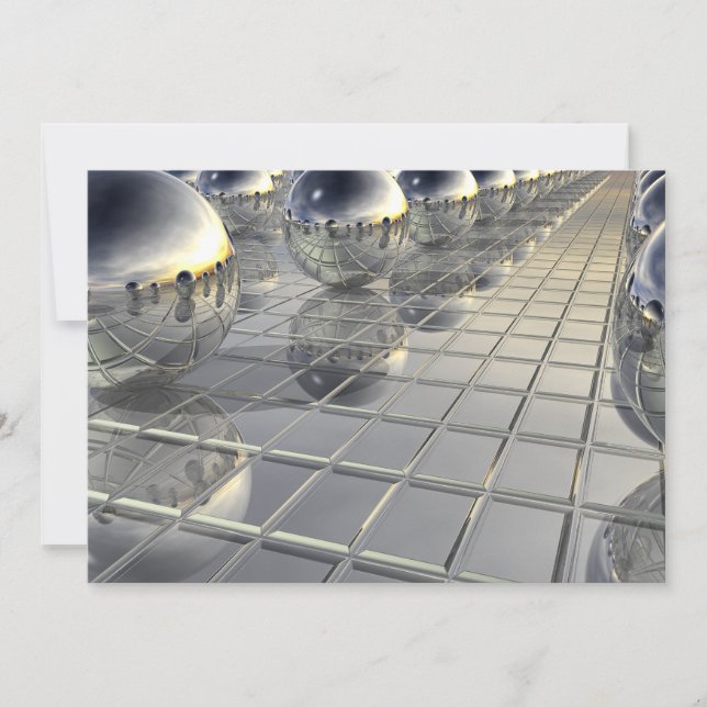 Cartão De Festividades Esferas e Espelhos (Frente)