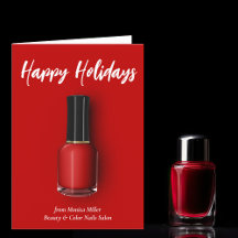 Esmalte Vermelho Feliz Natal Manicure Personalizad