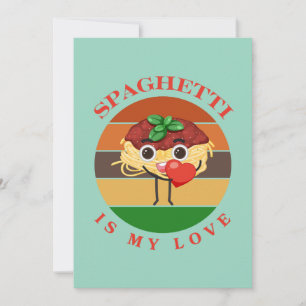 Cartão De Festividades Espaguete é o Meu Amor, Espaguete Engraçado do Dia