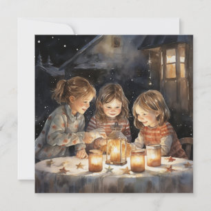 Cartão De Festividades Espalhando a Luz da Alegria Natalina