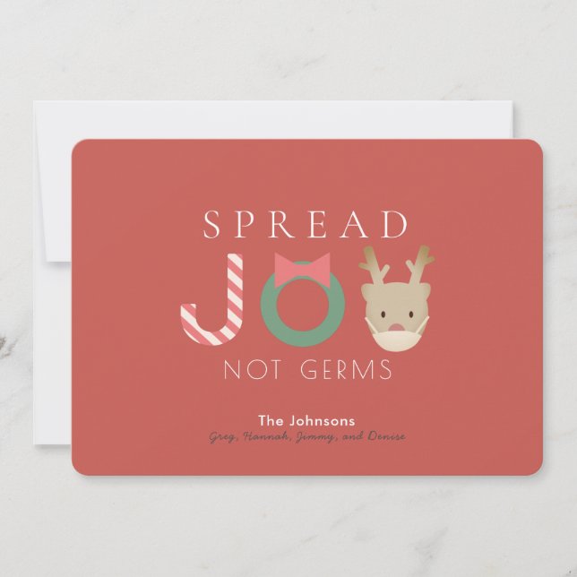 Cartão De Festividades Espalhe Joy Reindeer Mask Natal Vermelho (Frente)