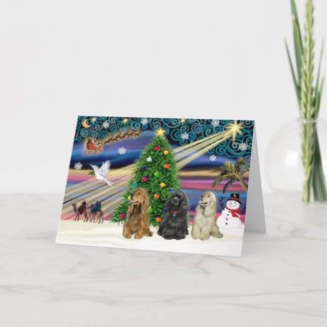 Cartão De Festividades Espanhóis de Cocas Magicas de Natal (três) (Frente)