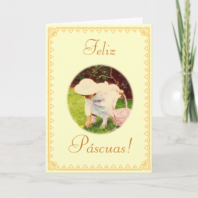 Cartão De Festividades Espanhol: Felz pascoa (Frente)