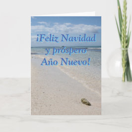 Cartão De Festividades Espanhol Isla Saona Caribe Praia Feliz Natal
