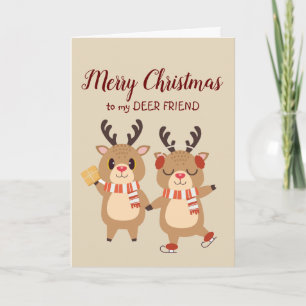 Cartão De Festividades Especial Natal Feliz VEADO Amigo Melhor Presente