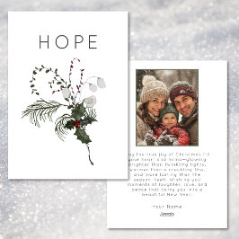 Cartão De Festividades Esperança de Natal - Foto Mínima Rústica Greenery