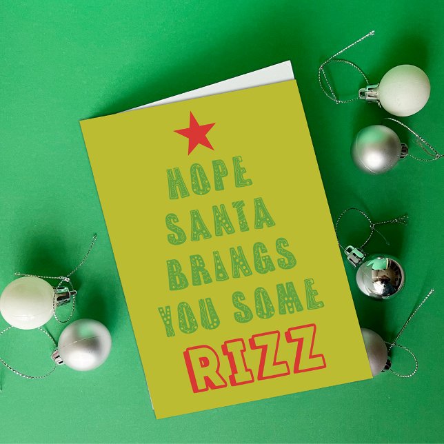 Cartão De Festividades Espero que o Papai Noel Traga Rizz Divertido (Criador carregado)