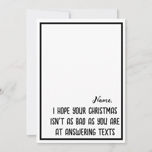 Cartão De Festividades Espero que o seu Natal não seja tão engraçado sarc (Frente)