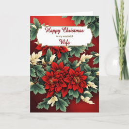 Cartão De Festividades Esposa de Natal Poinsettias