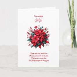 Cartão De Festividades Esposa de Natal Poinsettias