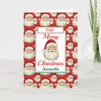 Cartão De Festividades Esposa Feliz Papais noeis de Natal