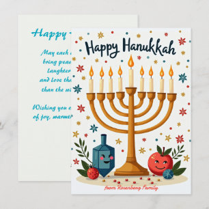 Cartão De Festividades Esquadrão de Lanches de Hanukkah Envia Seu Amor
