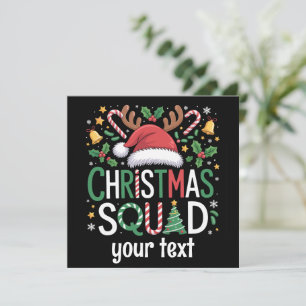 Cartão De Festividades Esquadrão de Natal da Família Personalizado 2025 C