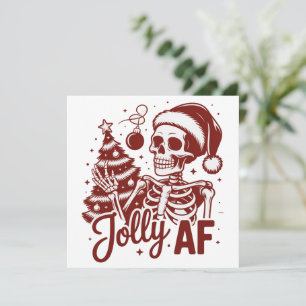 Cartão De Festividades Esqueleto Af Jolly Snarky Natal Sarcástico Engraça