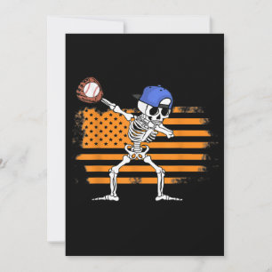 Cartão De Festividades Esqueleto Dabbing Beisebol Halloween Engraçado
