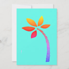 Cartão De Festividades Esquema da palmeira-arco-íris com fundo azul
