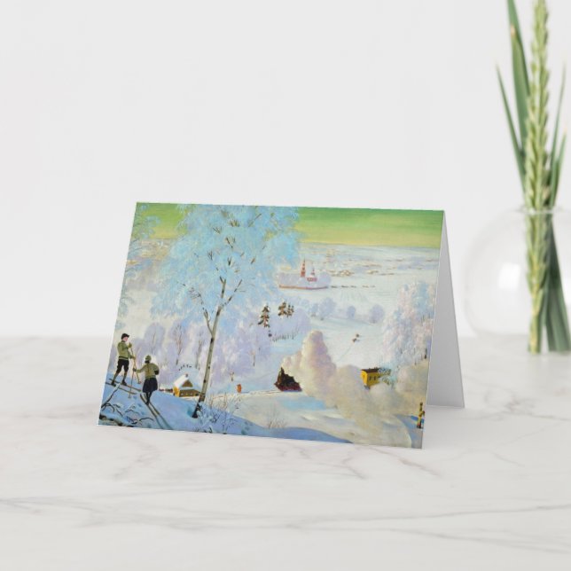 Cartão De Festividades Esquiadores 1919 (Frente)