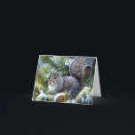 Cartão De Festividades Esquilo (cinzento) cinzento da neve do inverno…<br><div class="desc">Cartão de Natal (cinzento) cinzento do feriado do esquilo da neve do inverno……</div>