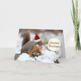 Cartão De Festividades Esquilo do Xmas na neve
