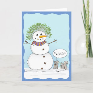 Cartão De Festividades Esquilo Engraçado Feliz Natal