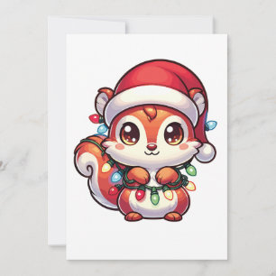 Cartão De Festividades Esquilo Feliz Natal Esquilos de Animais de inverno