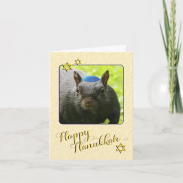 Cartão De Festividades Esquilo Judeu Hilário Feliz Hanukkah