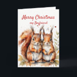 Cartão De Festividades Esquilo Namorado de Natal Maravilhoso<br><div class="desc">Esquilos Fofos de Natal Bobo maravilhoso mas cheio de amor Feliz Natal</div>